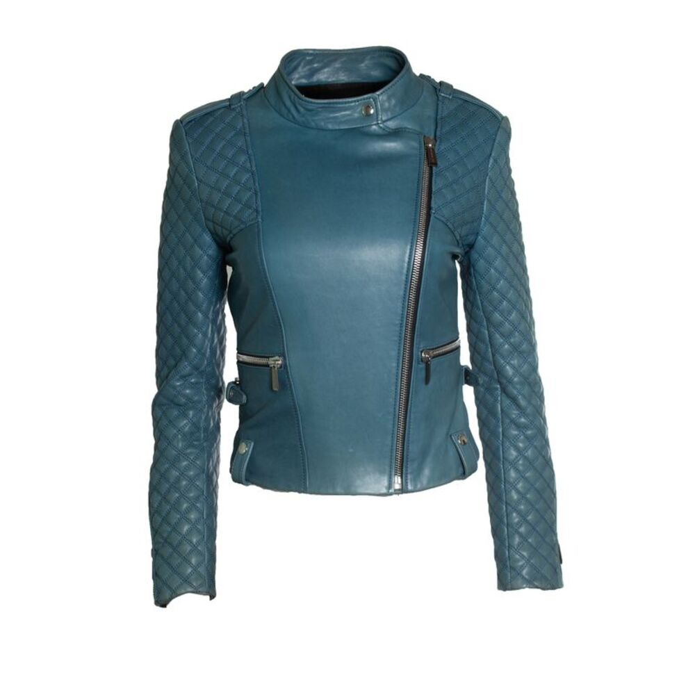 Barbara Bui, Quilted leather jacket in blue
